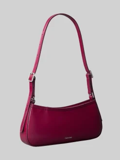 Calvin Klein Red Monogram Logo Hardware Shoulder Bag