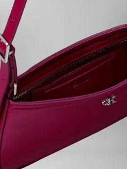 Calvin Klein Red Monogram Logo Hardware Shoulder Bag