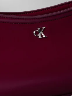Calvin Klein Red Monogram Logo Hardware Shoulder Bag
