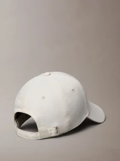 Calvin Klein White Monogram Shine Embroidery Moire Cap