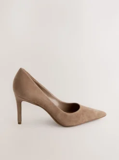 Camel Suede Extra Wide Fit Leather Mid Court Shoes