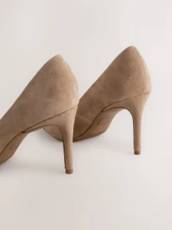 Camel Suede Extra Wide Fit Leather Mid Court Shoes