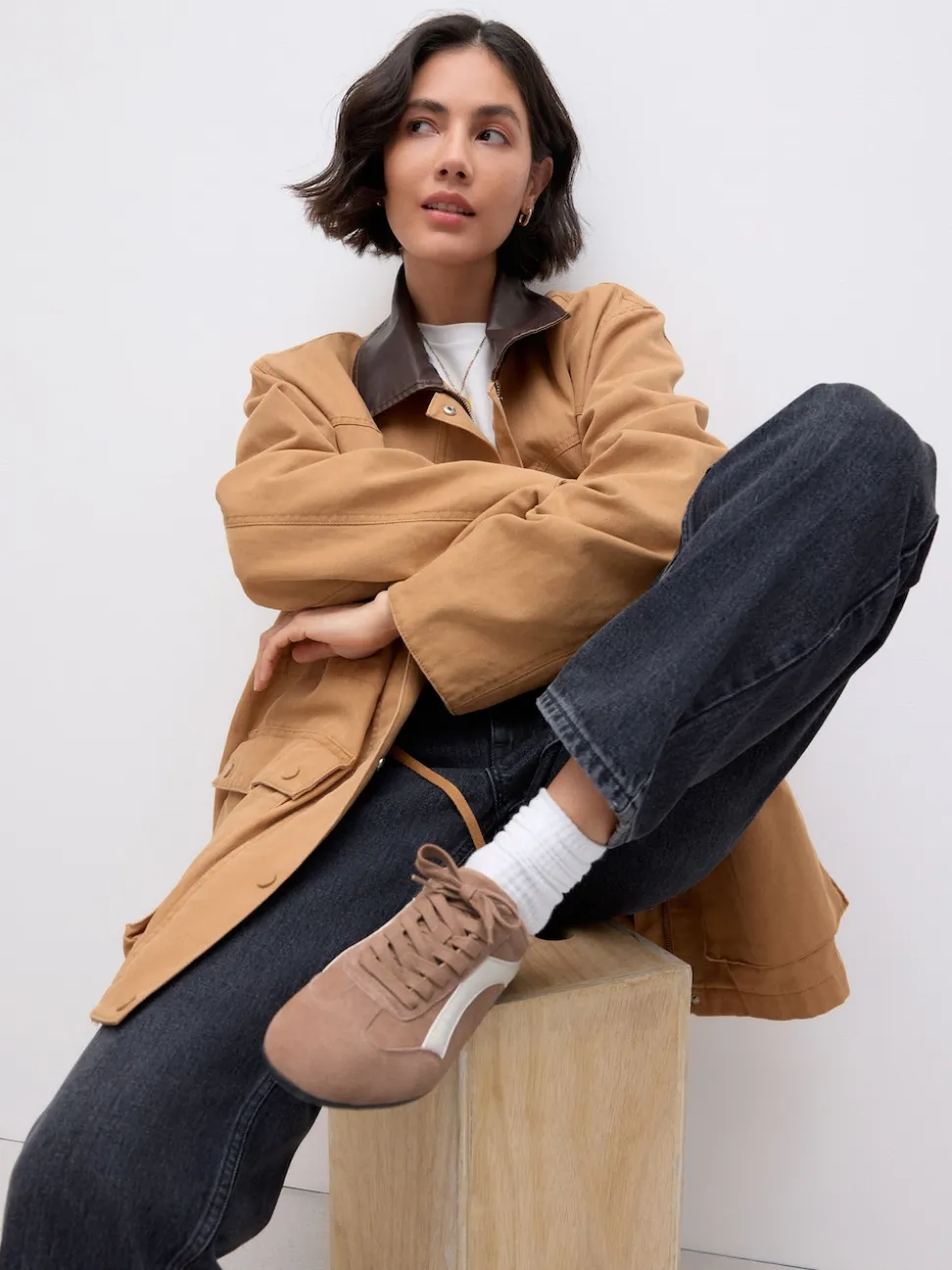 Camel Suede Forever Comfort® Leather Slimsole Lace-Up Trainers