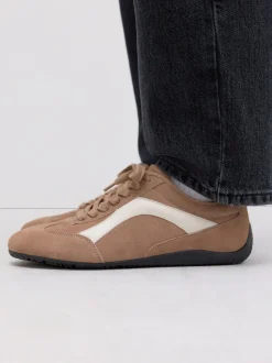 Camel Suede Forever Comfort® Leather Slimsole Lace-Up Trainers