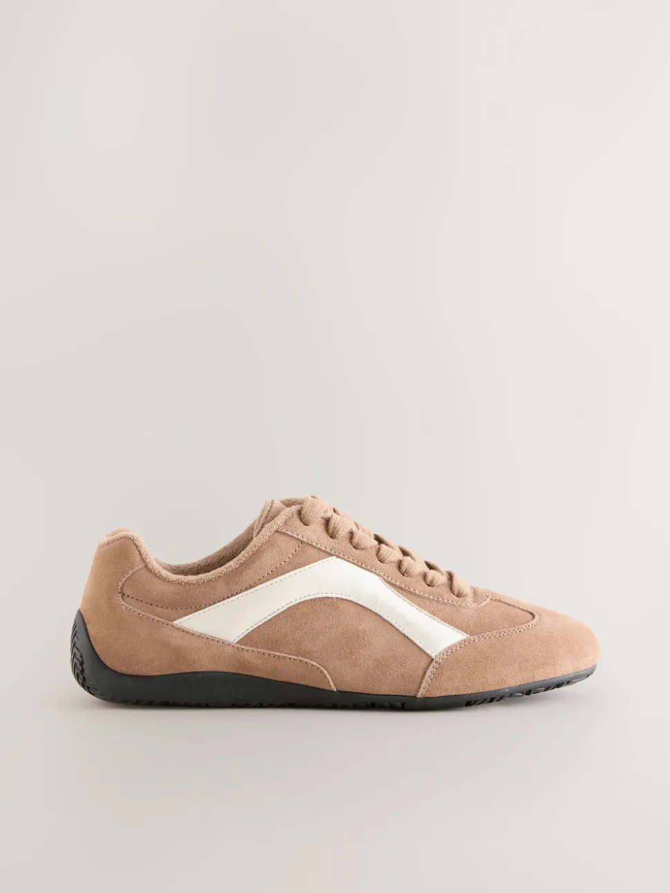 Camel Suede Forever Comfort® Leather Slimsole Lace-Up Trainers