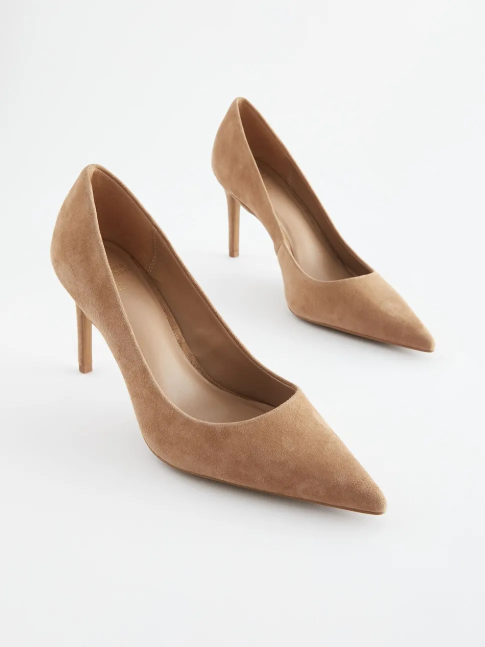 Camel Suede Standard/Wide Fit Leather Mid Court Shoes