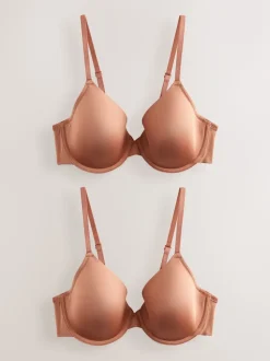 Caramel Nude Full Cup A-E Smoothing Ultimate Comfort Bras 2 Pack