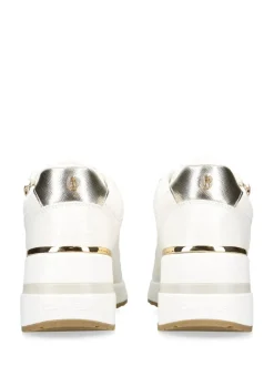Carvela Gold Chrome High Rise Wedge Trainers