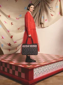 Cath Kidston Black Folding Star Ditsy Padded Tech Case Bag