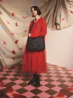 Cath Kidston Black Folding Star Ditsy Sling Cross-Body Bag
