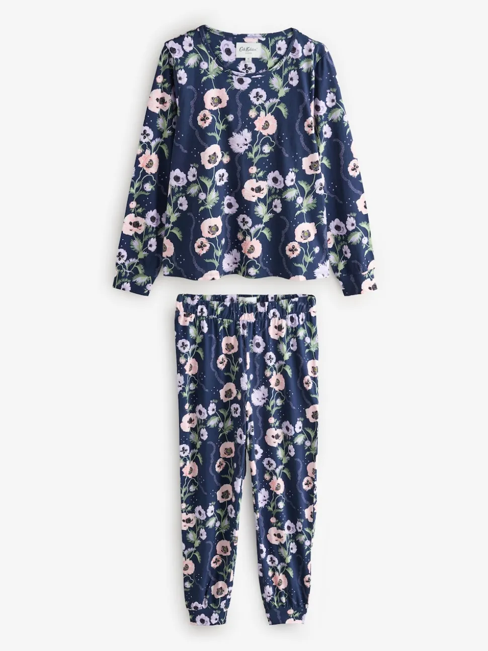 Cath Kidston Navy Peony Print Cotton Twosie Pyjamas