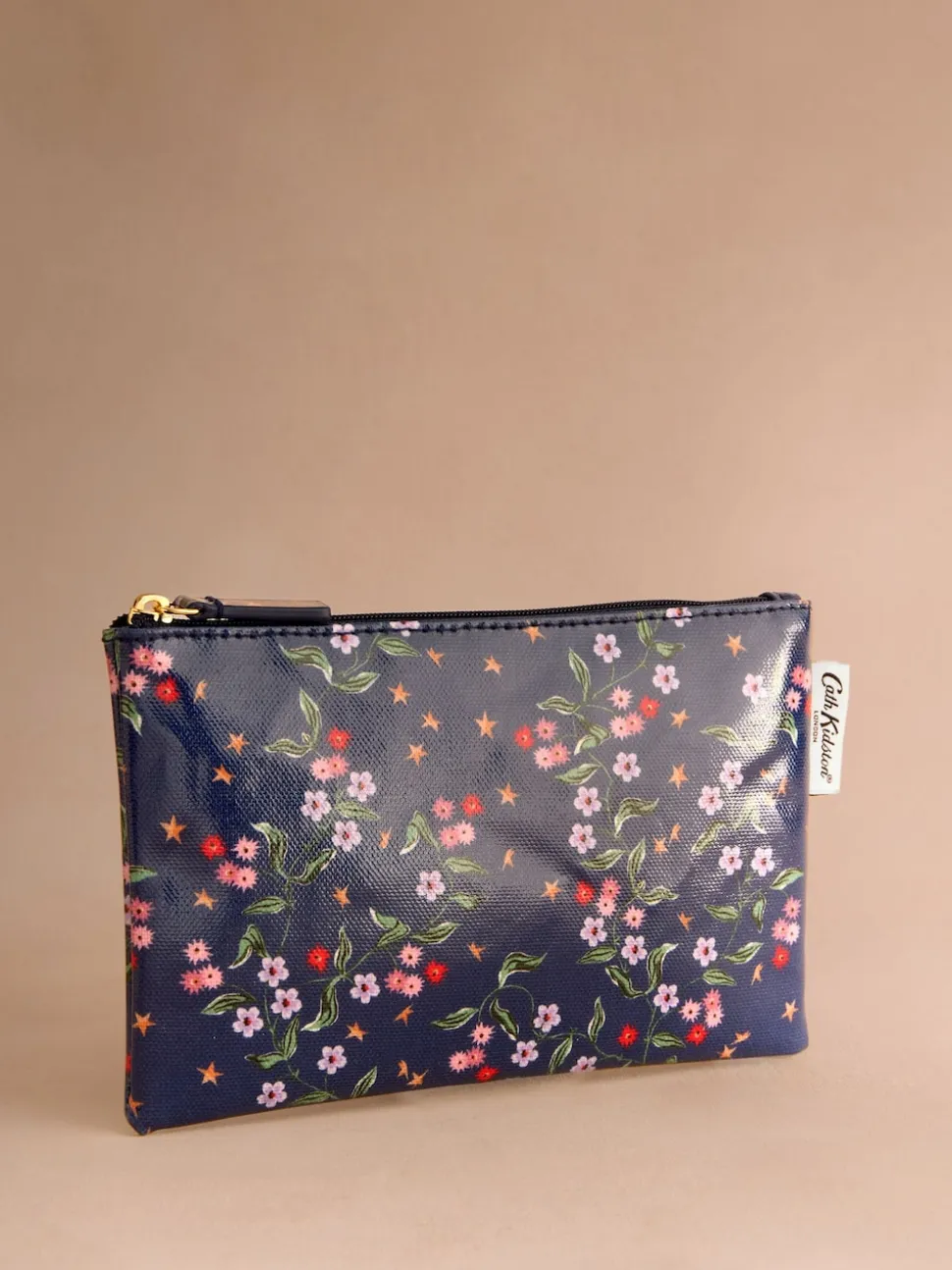 Cath Kidston Navy Star Sprig Zip-Up Purse