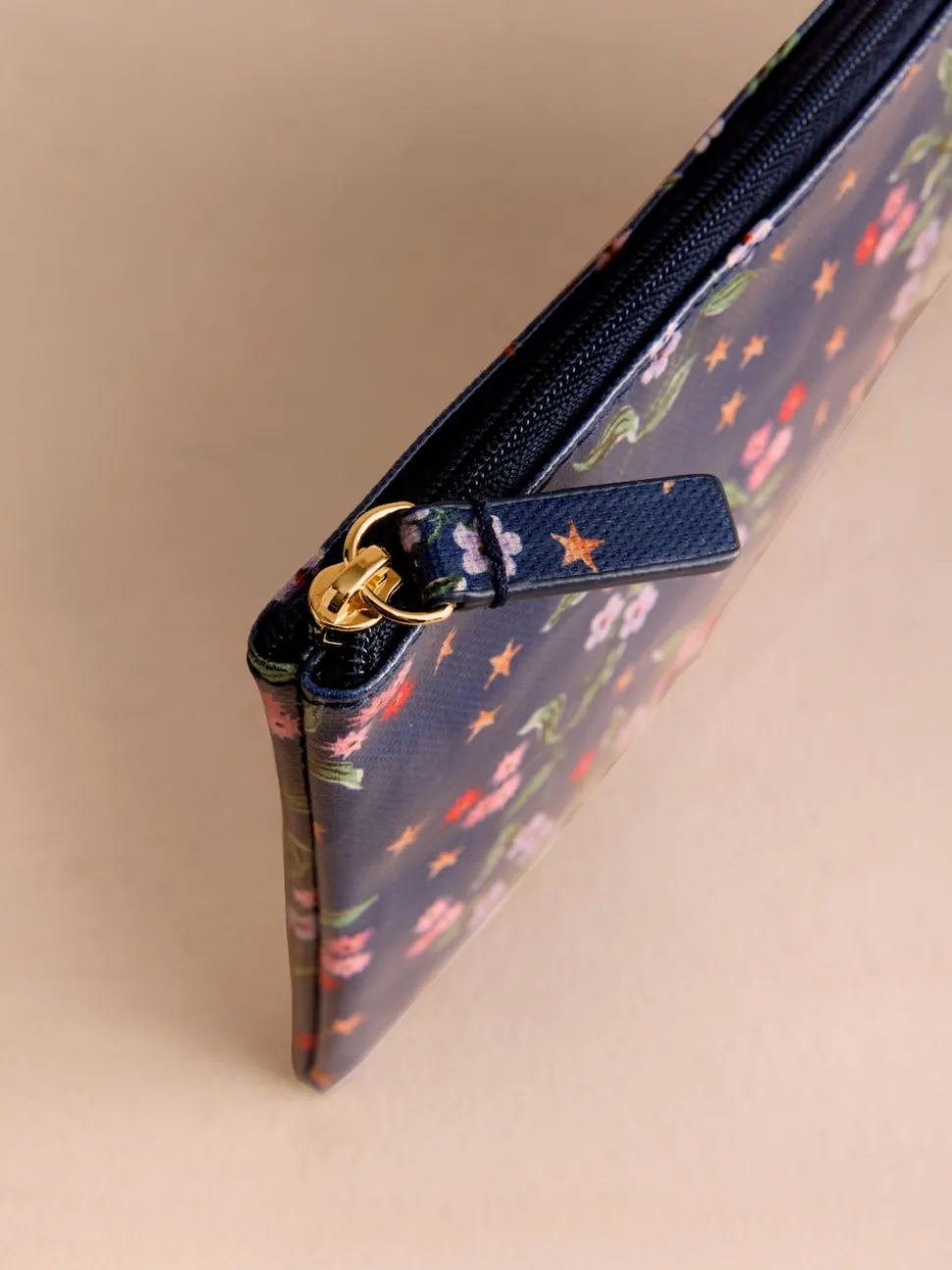 Cath Kidston Navy Star Sprig Zip-Up Purse