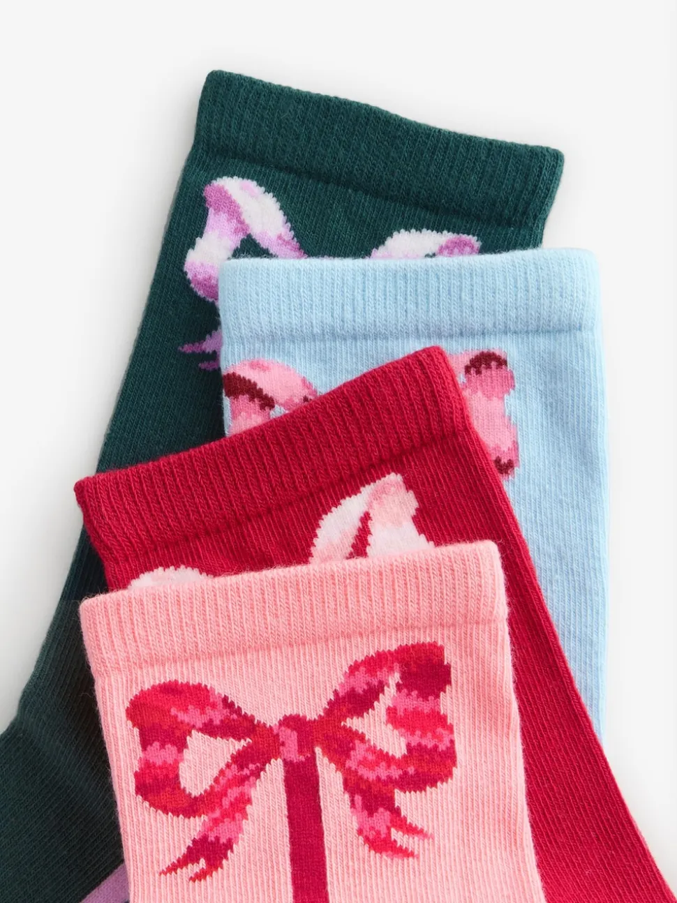 Cath Kidston Pink Bow Cotton Socks 4 Pack