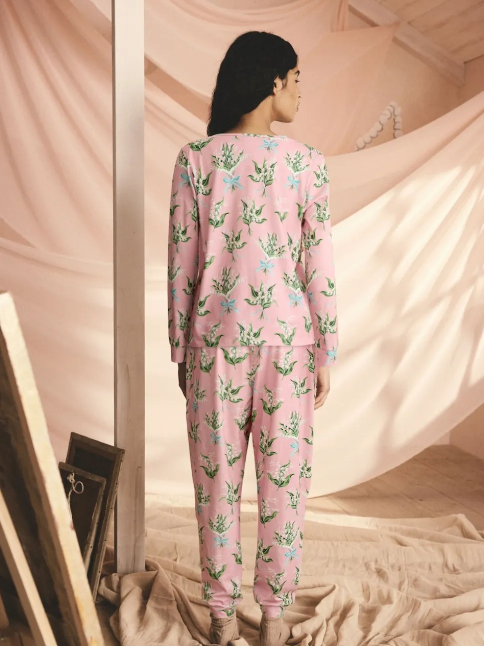 Cath Kidston Pink Lily of the Valley Cotton Twosie Pyjamas