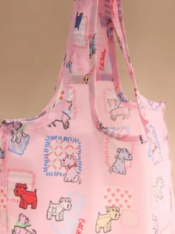 Cath Kidston Pink Teddy Dog Mini Foldaway Shopper Bag