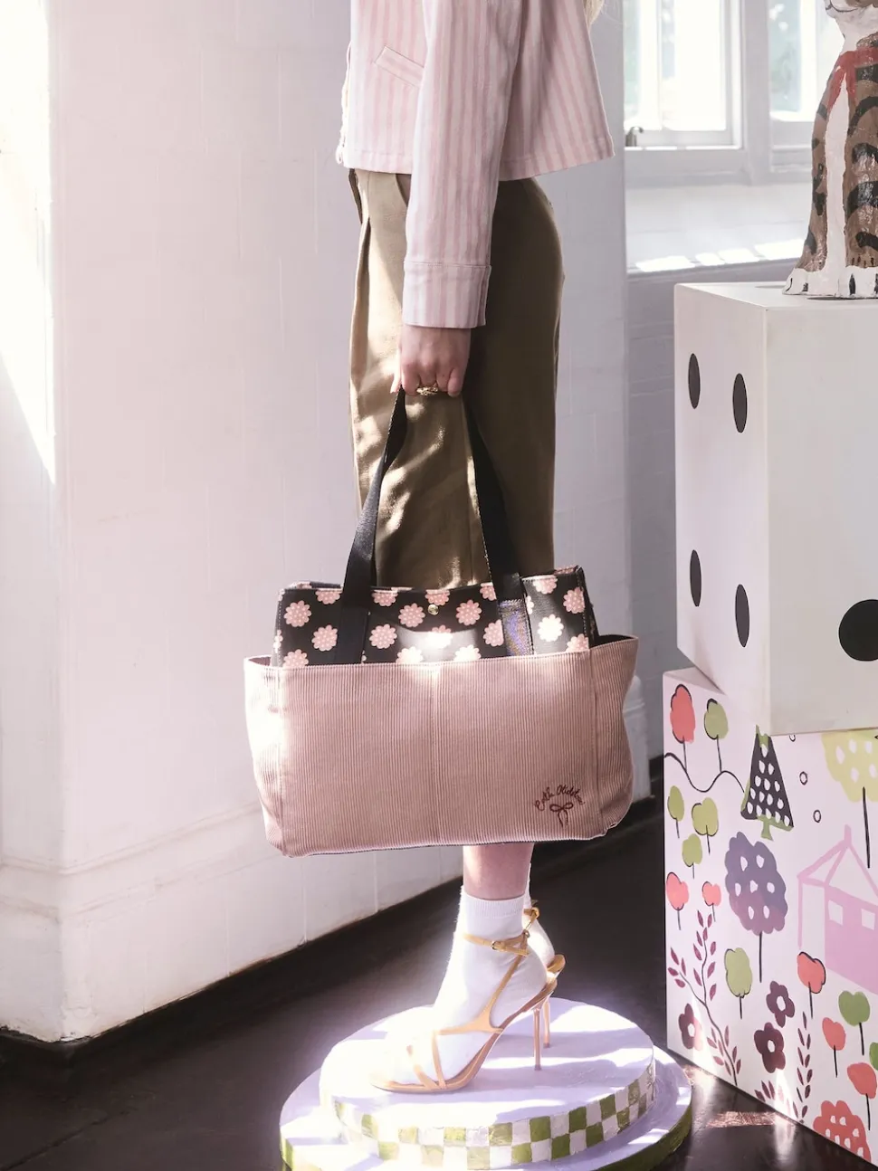 Cath Kidston Posey Spot Boxy Cord Tote Bag