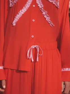 Cath Kidston Red Festive Bow Woven Viscose Pyjamas