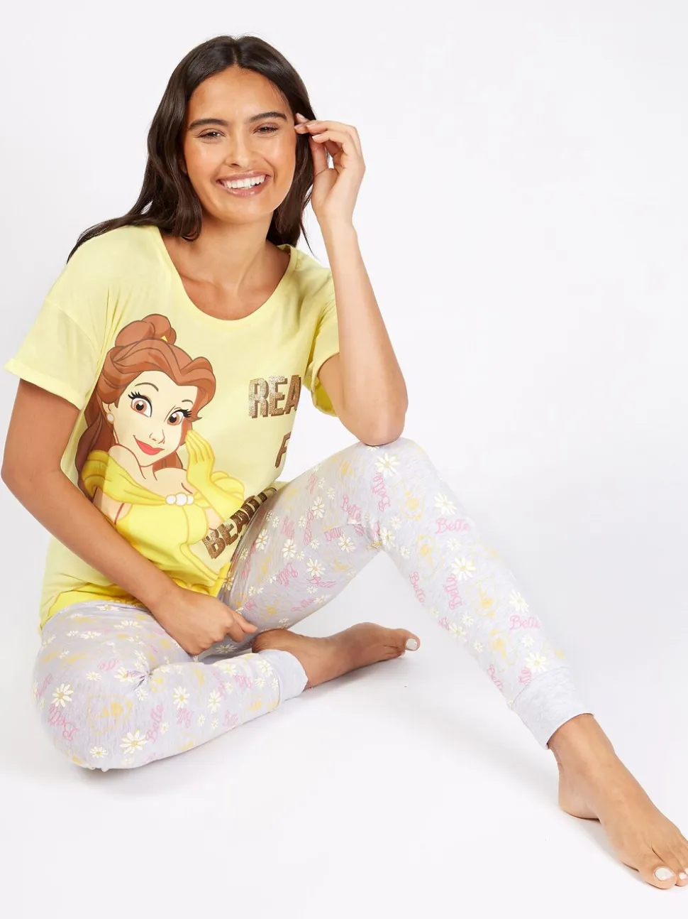 Character Grey Disney Beauty and the Beast Long Leg Pyjama Set