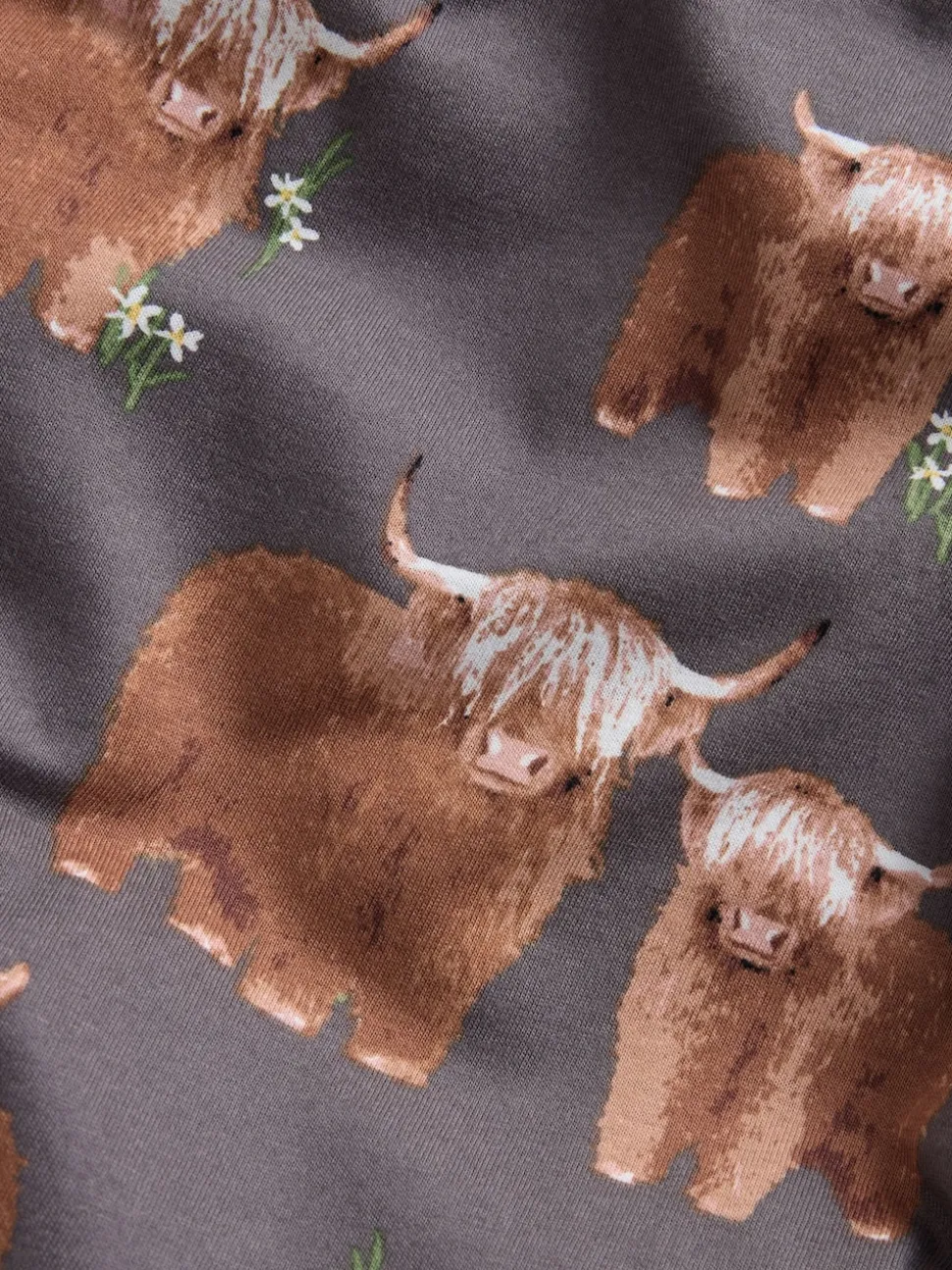 Charcoal Grey Hamish The Highland Cow Long Sleeve Pyjamas