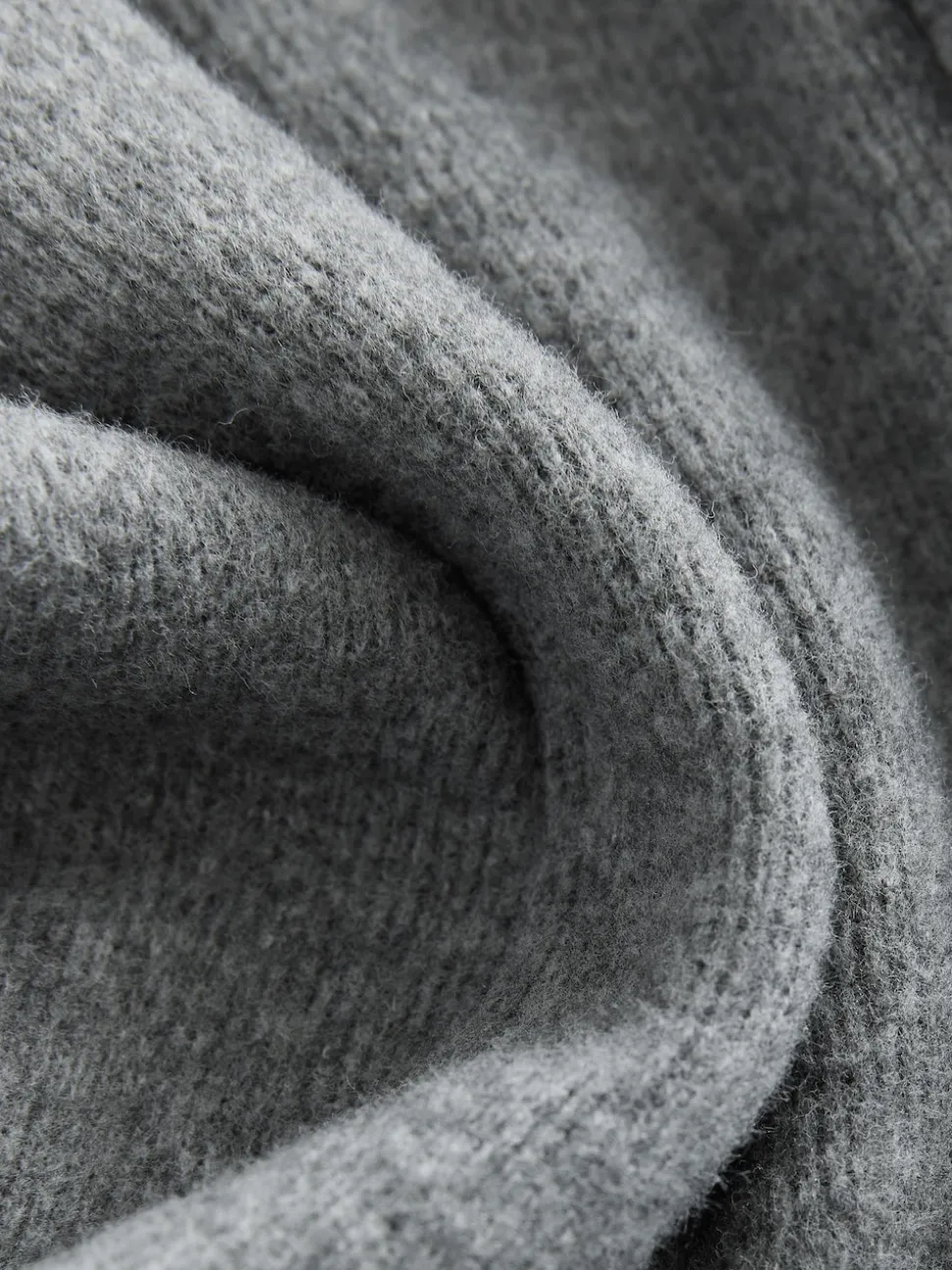 Charcoal Grey Supersoft Cosy Rib Wide Leg Knitted Trousers