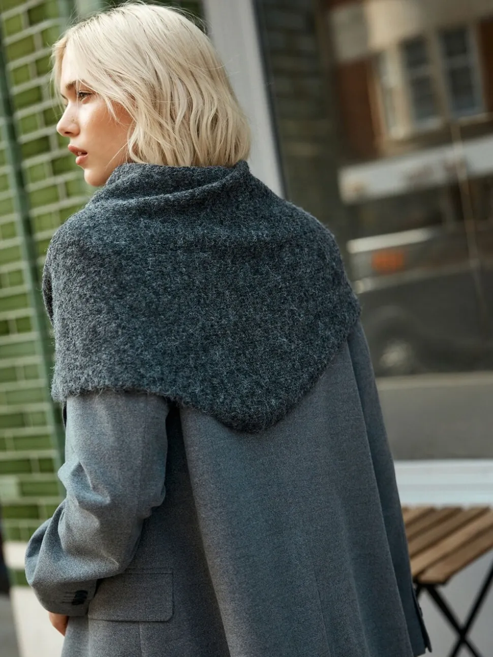 Charcoal Grey Triangle Scarf