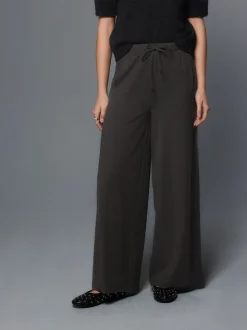 Charcoal Grey Wide Leg Jersey Joggers