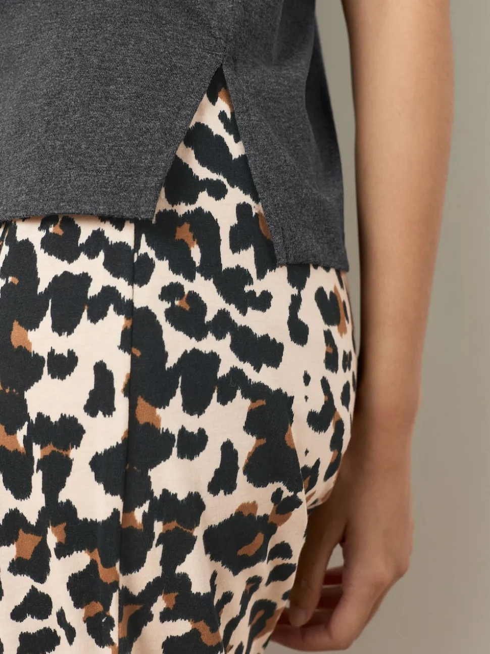 Charcoal Leopard Short Sleeve Pyjamas