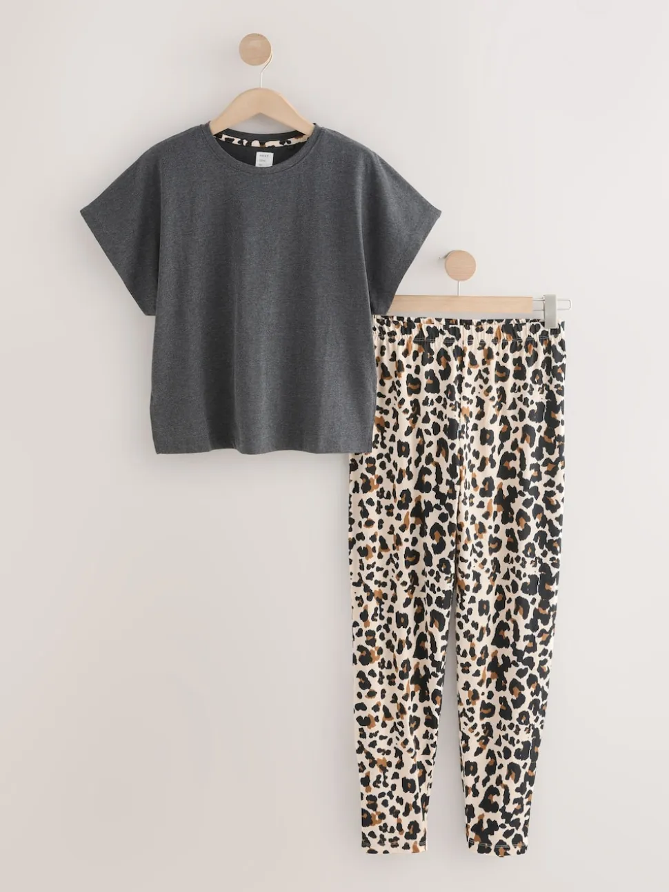 Charcoal Leopard Short Sleeve Pyjamas