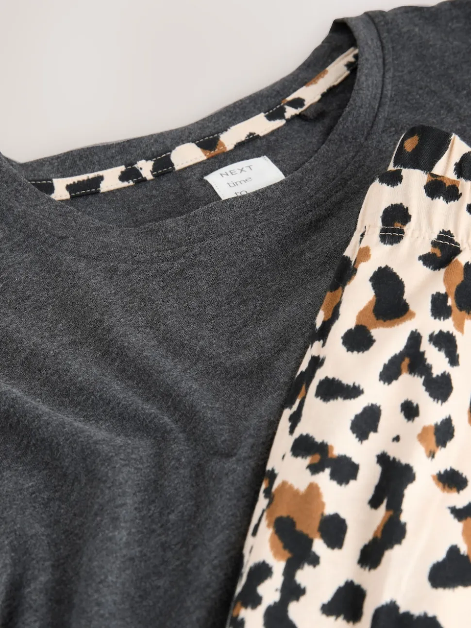 Charcoal Leopard Short Sleeve Pyjamas