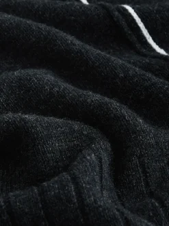 Charcoal Tipped 100% Lambswool N.Premium Crew Neck Jumper