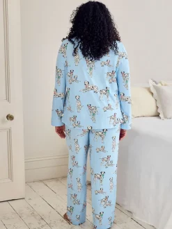 Chelsea Peers Blue Dalmation Dogs Print Long Pyjamas Set