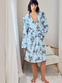 Chelsea Peers Blue Fleece Dalmatian Dogs Print Dressing Gown