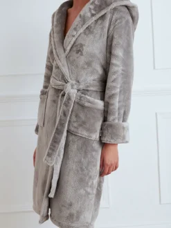 Chelsea Peers Charcoal Grey Fleece Dressing Gown