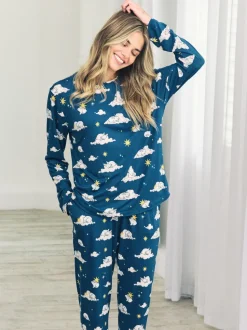 Chelsea Peers Light Green Trouser Pyjamas Maternity Celestial Bunny Print Long Pyjamas Set