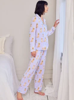 Chelsea Peers Purple Spa Dogs Print Long Pyjamas Set
