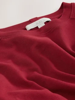 Cherry Red Long Sleeve Heavyweight Crew Neck T-Shirt