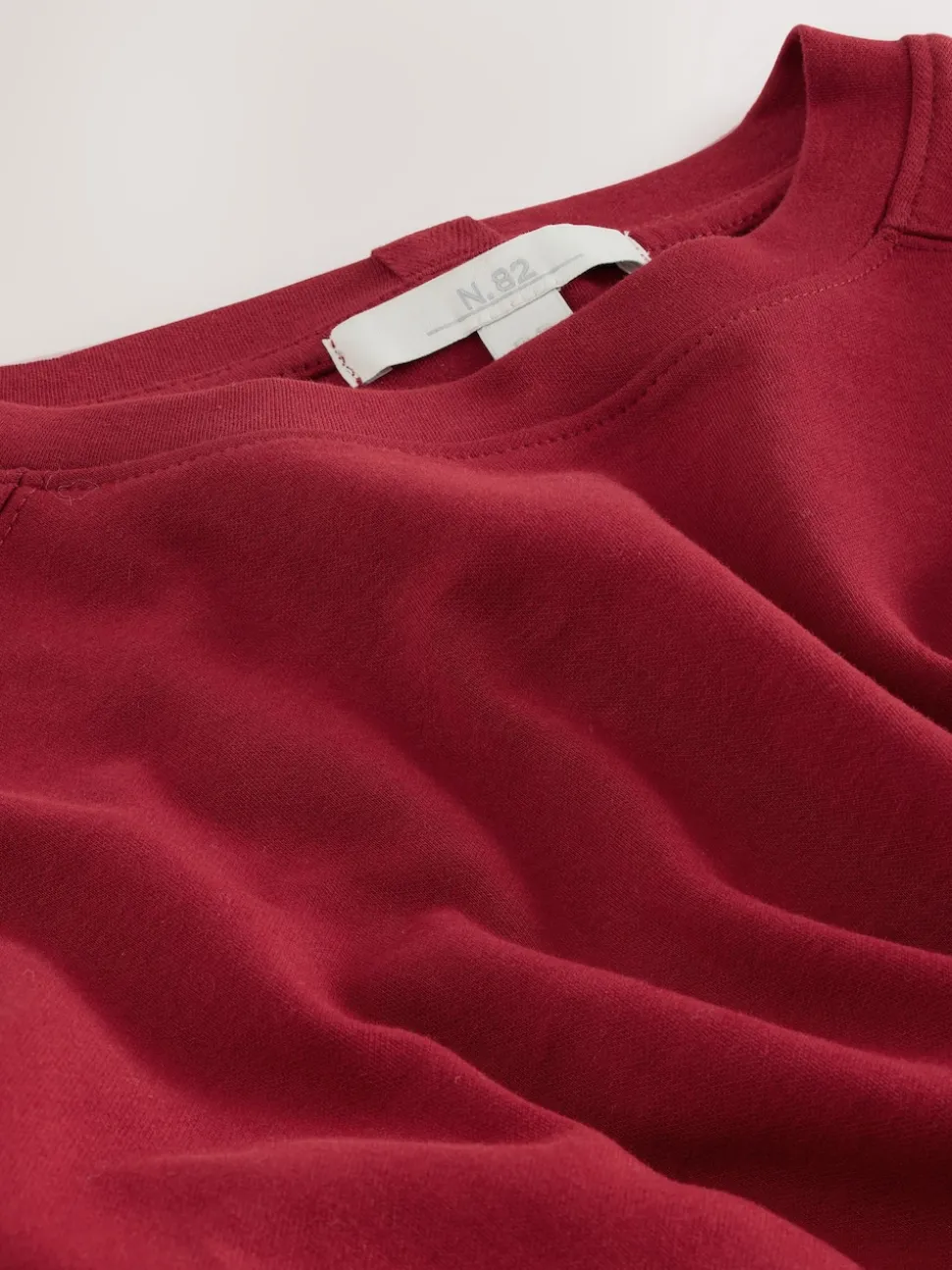 Cherry Red Long Sleeve Heavyweight Crew Neck T-Shirt