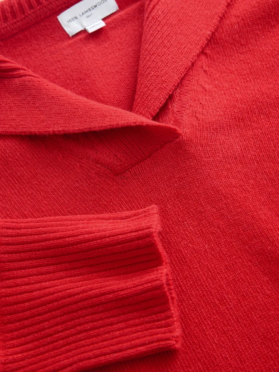 Cherry Red N.Premium 100% Lambswool Sailor Collar Jumper