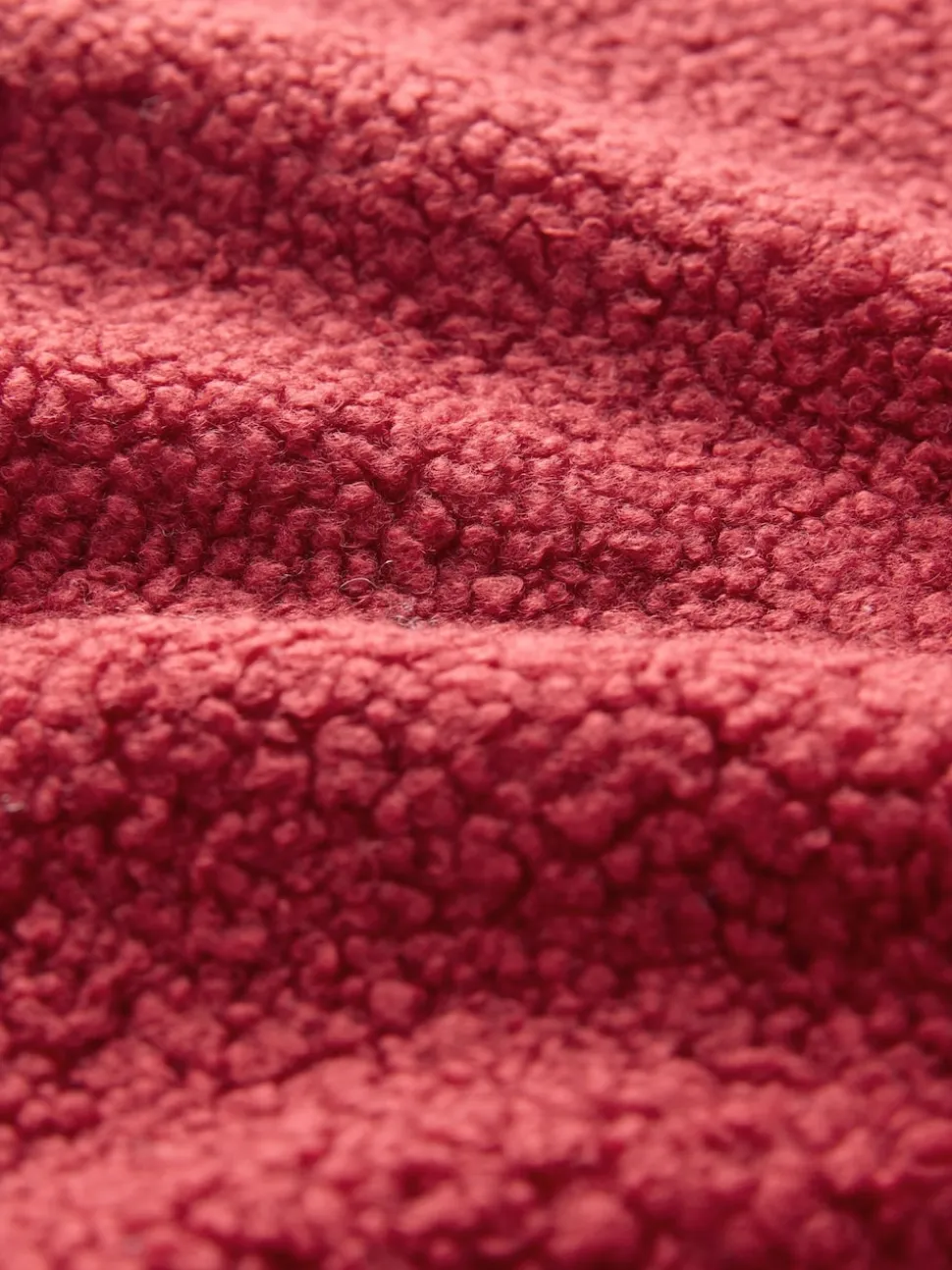 Cherry Red Soft Touch Cosy Teddy Borg Quarter Zip Fleece
