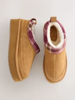 Chestnut Brown Forever Comfort® Leather Fur Lined Cosy Platform Shoes