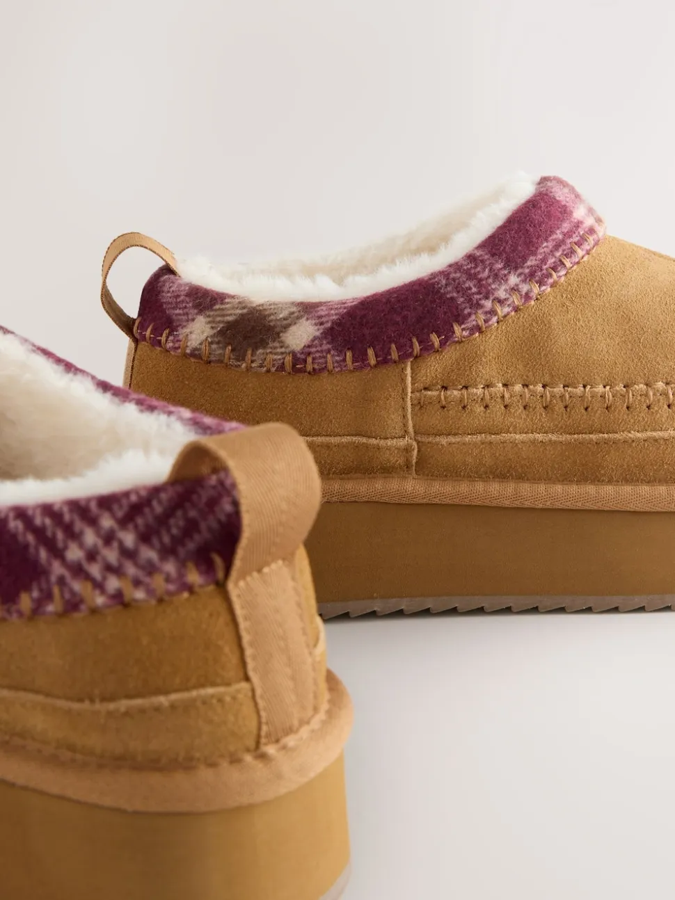 Chestnut Brown Forever Comfort® Leather Fur Lined Cosy Platform Shoes
