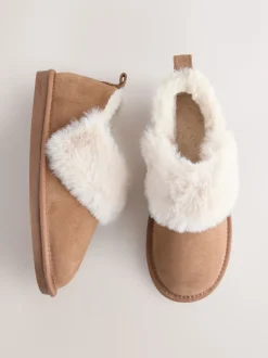 Chestnut Brown Suede Shoot Slippers
