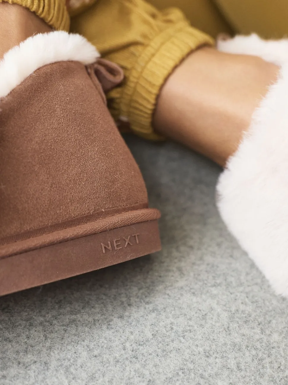 Chestnut Brown Suede Shoot Slippers