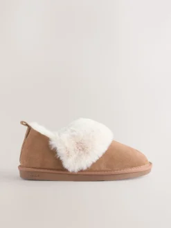 Chestnut Brown Suede Shoot Slippers