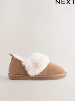 Chestnut Brown Suede Shoot Slippers