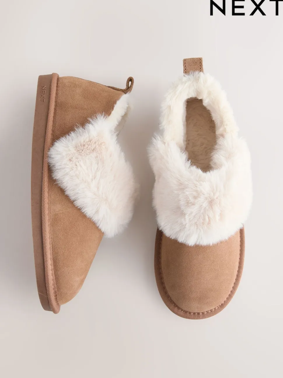Chestnut Brown Suede Shoot Slippers
