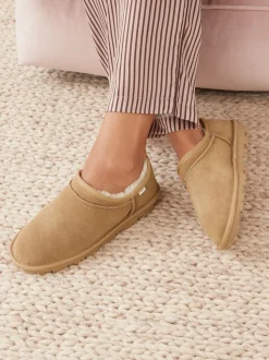 Chestnut Brown Suede Shoot Slippers