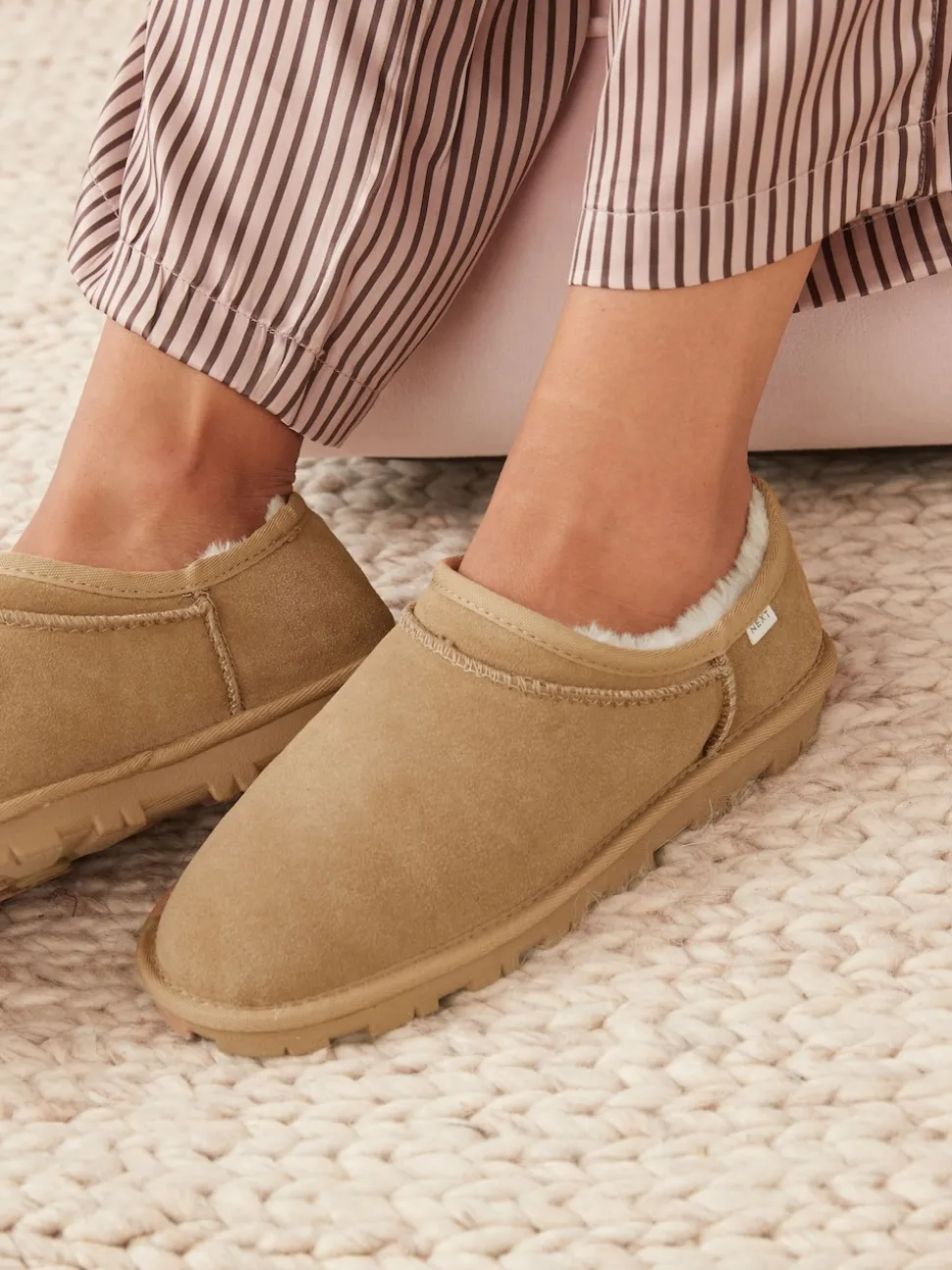 Chestnut Brown Suede Shoot Slippers