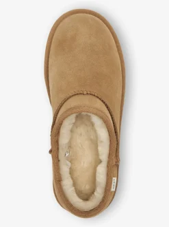 Chestnut Brown Suede Shoot Slippers